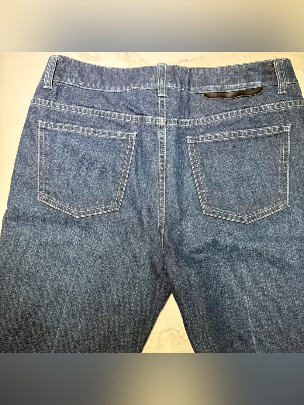 STELLA McCartney Dark Blue Denim Jeans with Pink Ribbon Accent, Size 28 - Picture 9 of 14